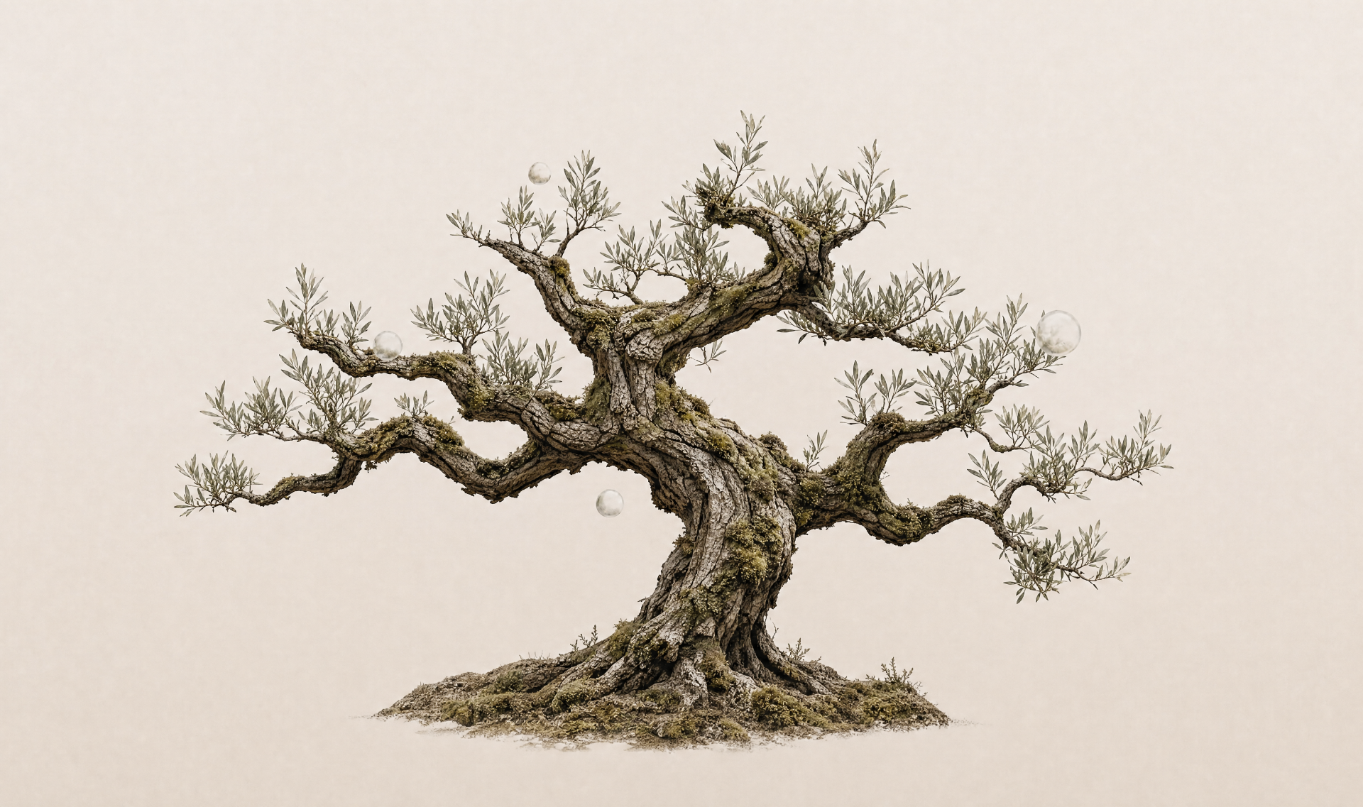 An ancient olive tree, the Logos Insight emblem of patient, disciplined growth